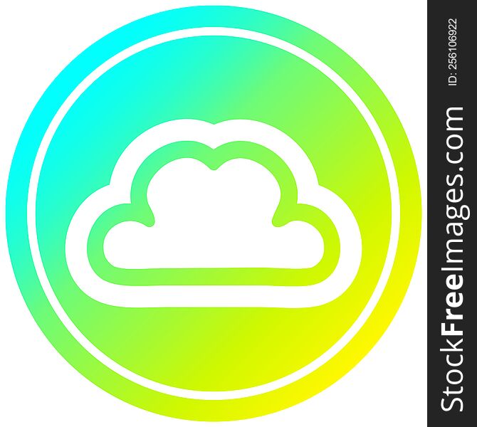 simple cloud circular icon with cool gradient finish. simple cloud circular icon with cool gradient finish