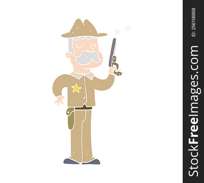 flat color style cartoon sheriff