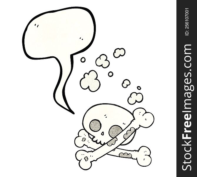 freehand drawn texture speech bubble cartoon old pile of bones