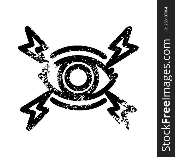 mystic eye distressed icon symbol