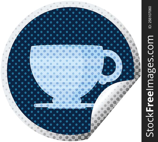 coffee cup graphic vector illustration circular sticker. coffee cup graphic vector illustration circular sticker