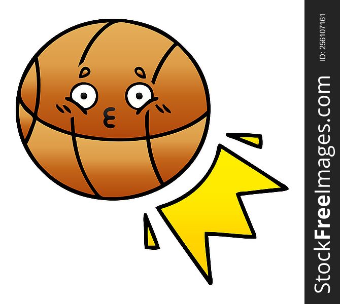 Gradient Shaded Cartoon Basketball