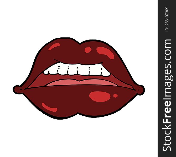 cartoon sexy halloween lips symbol
