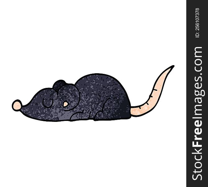 Cartoon Doodle Black Rat