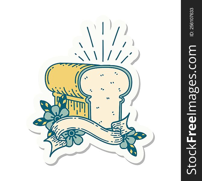sticker of a tattoo style loaf of bread