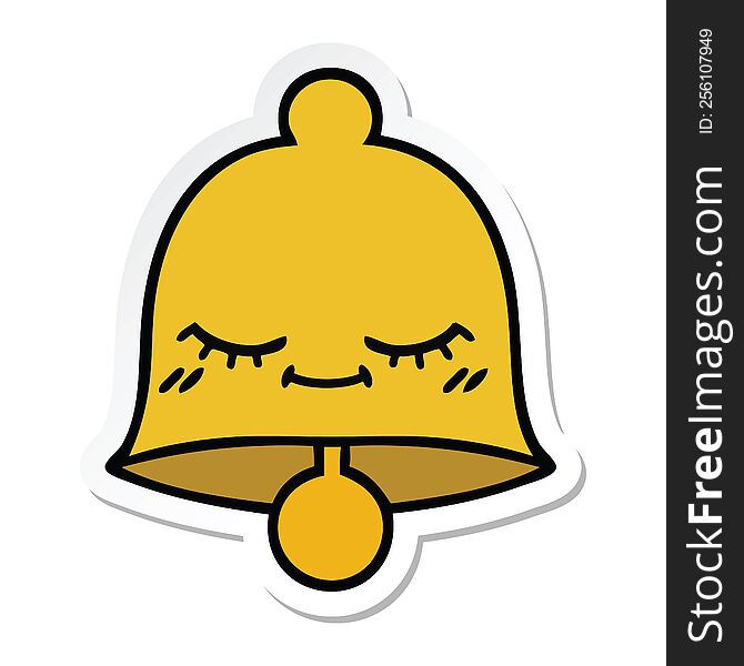 sticker of a cute cartoon bell