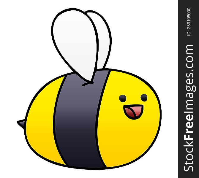 gradient shaded quirky cartoon bumblebee. gradient shaded quirky cartoon bumblebee