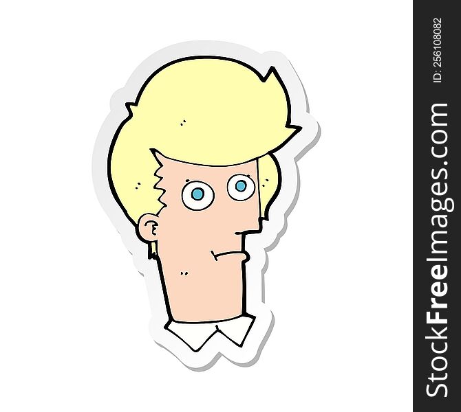 sticker of a cartoon staring face
