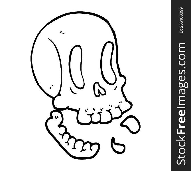 funny line drawing cartoon skull