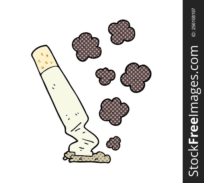 freehand drawn cartoon cigarette