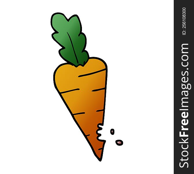 cartoon doodle carrot with bite marks