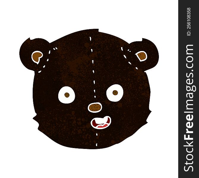 cartoon black teddy bear head