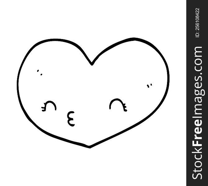 cartoon heart with face