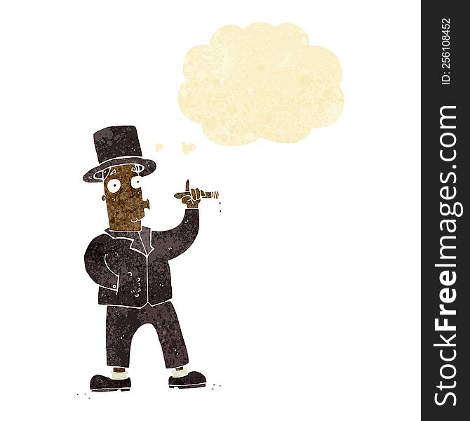 Cartoon Smoking Gentleman With Thought Bubble