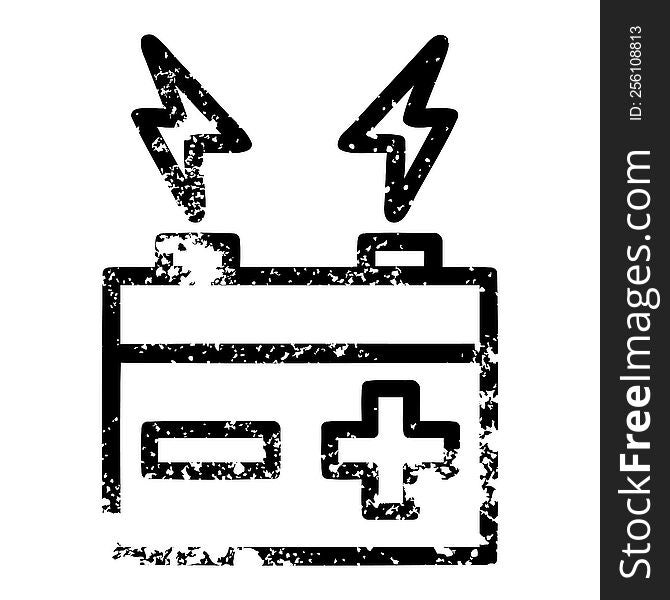 battery distressed icon symbol