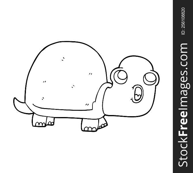 line drawing cartoon shocked turtle