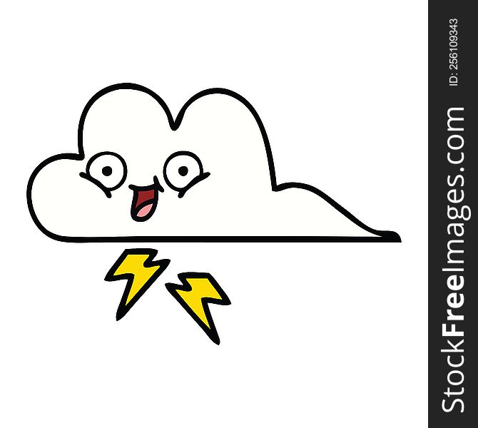 Cute Cartoon Thunder Cloud