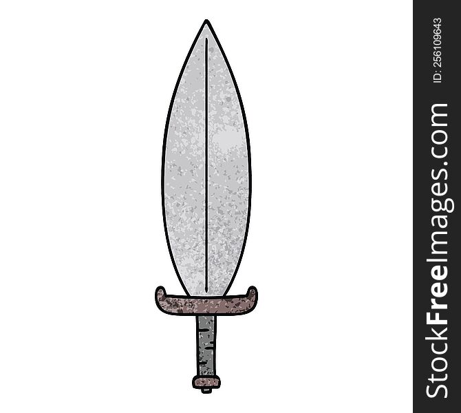 Textured Cartoon Doodle Of A Magic Leaf Knife