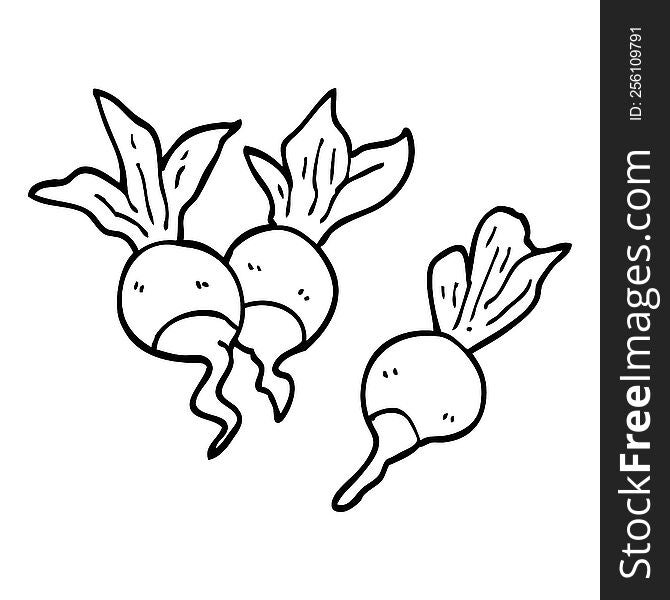 line drawing cartoon healthy radish