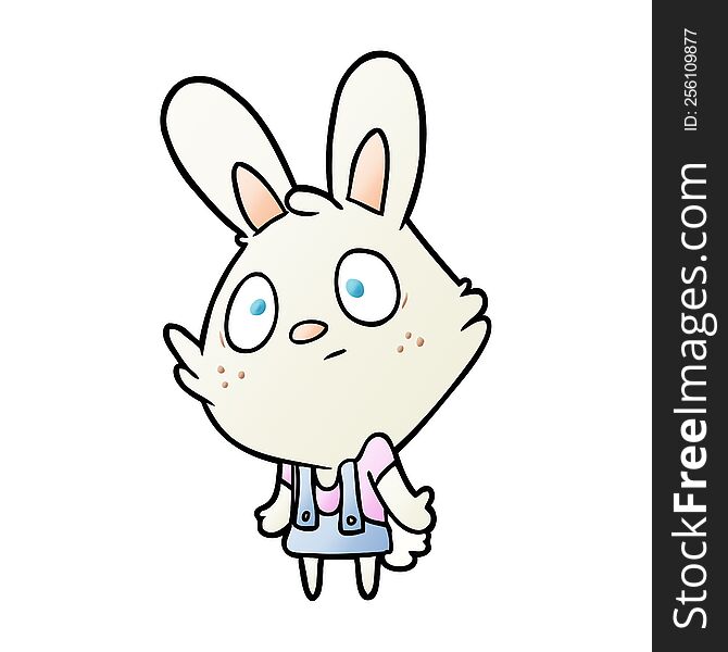 cute cartoon rabbit shrugging shoulders. cute cartoon rabbit shrugging shoulders