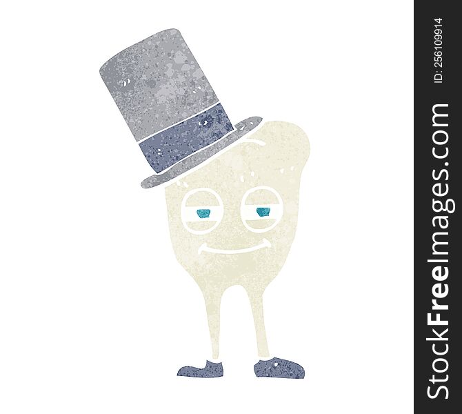 Cartoon Tooth Wearing Top Hat