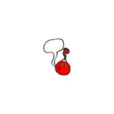 Bomb With Speech Bubble Cartoon Royalty Free Stock Photo