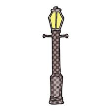 Comic Book Style Cartoon Lamp Post Royalty Free Stock Image