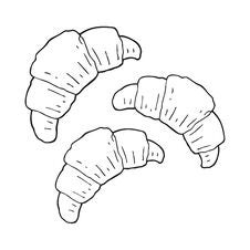 Black And White Cartoon Croissants Stock Images Black And White Cartoon Croissants Stock Images