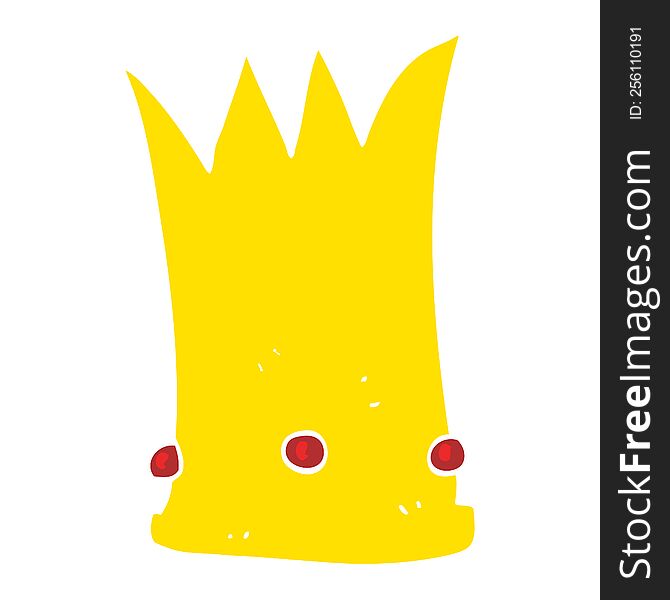Flat Color Illustration Of A Cartoon Tall Crown