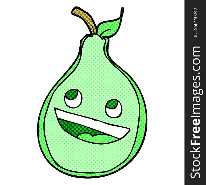 Comic Book Style Cartoon Pear