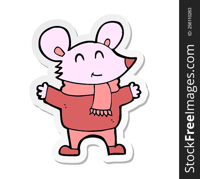 sticker of a cartoon mouse