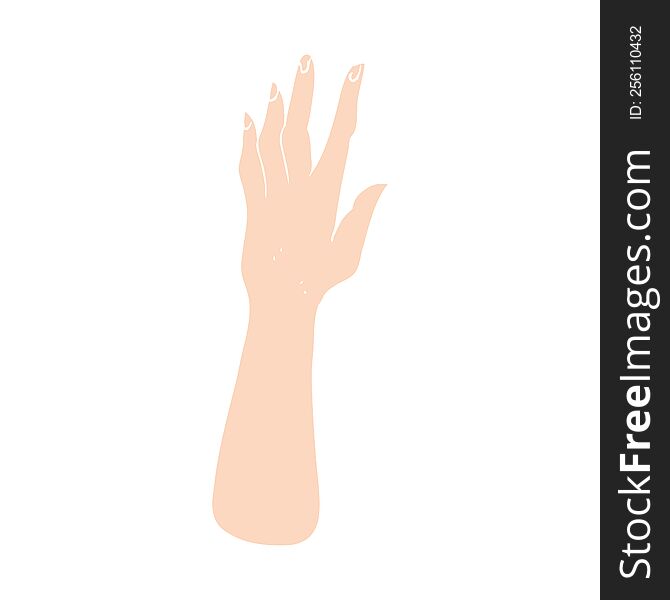 flat color illustration of hand. flat color illustration of hand