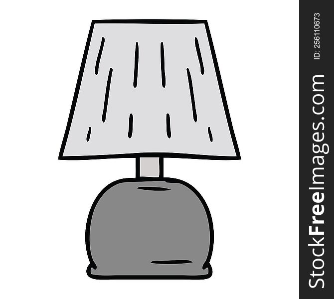 hand drawn cartoon doodle of a bed side lamp