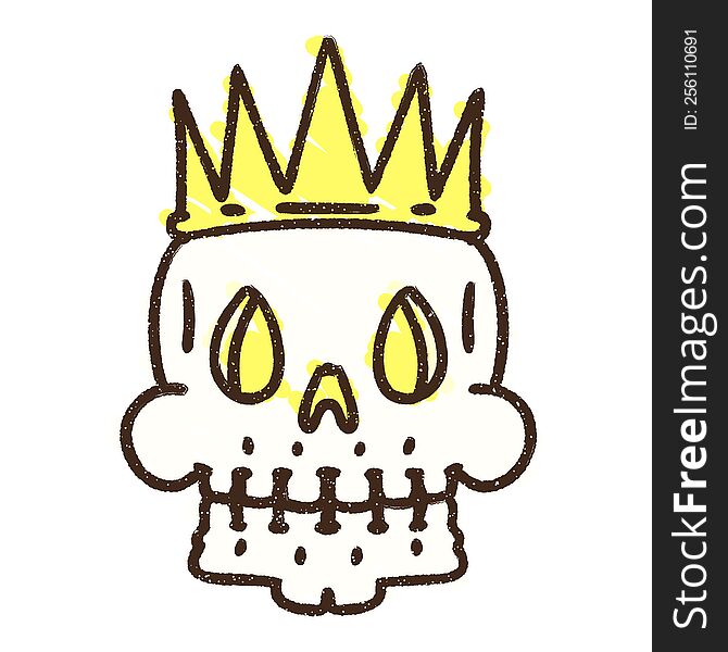 Crowned Skull Chalk Drawing