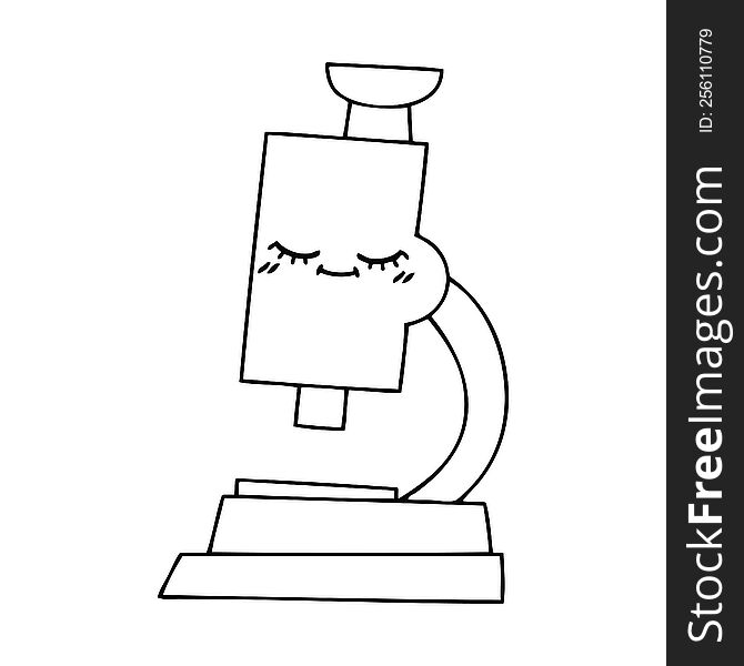 line drawing cartoon of a microscope