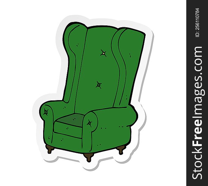 sticker of a cartoon old armchair
