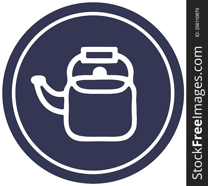 kitchen kettle circular icon symbol