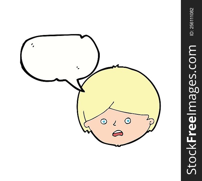 cartoon unhappy boy  with speech bubble
