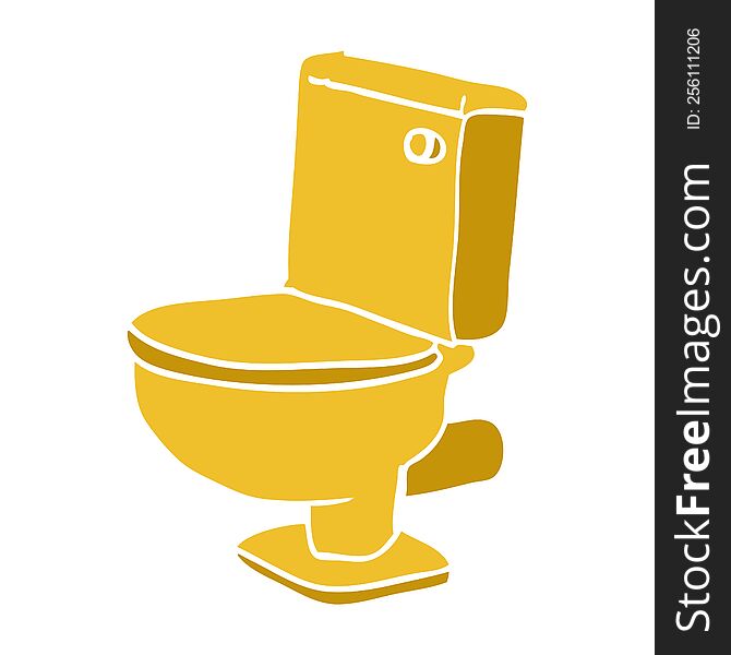 Cartoon Doodle Golden Toilet