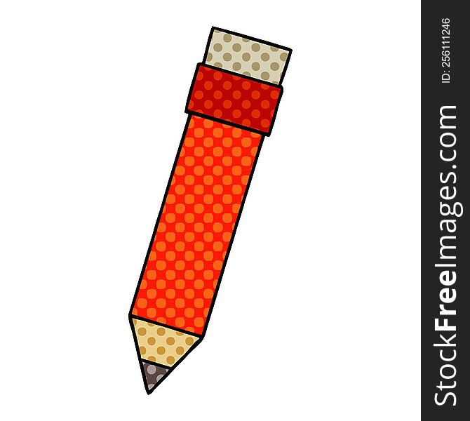 comic book style quirky cartoon pencil. comic book style quirky cartoon pencil