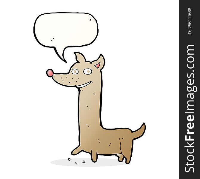 Funny Cartoon Dog With Speech Bubble
