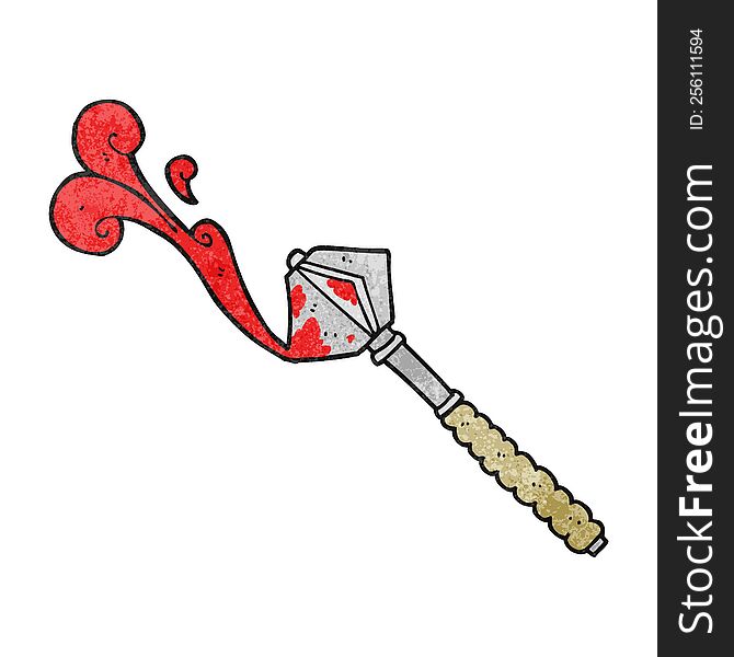 freehand drawn texture cartoon bloody medieval mace
