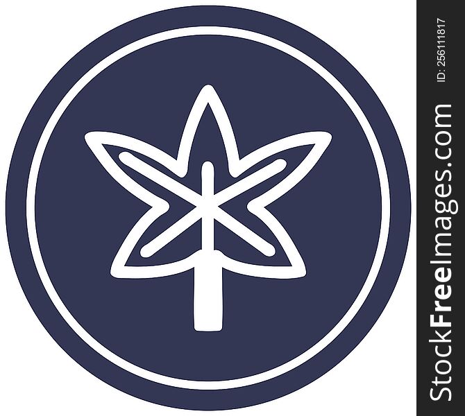 Marijuana Leaf Circular Icon