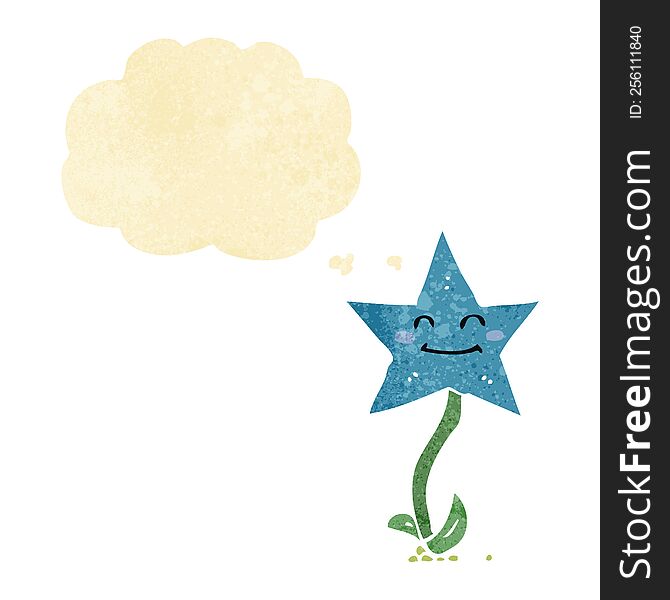 Cartoon Star Flower With Thought Bubble