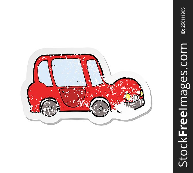 retro distressed sticker of a cartoon car