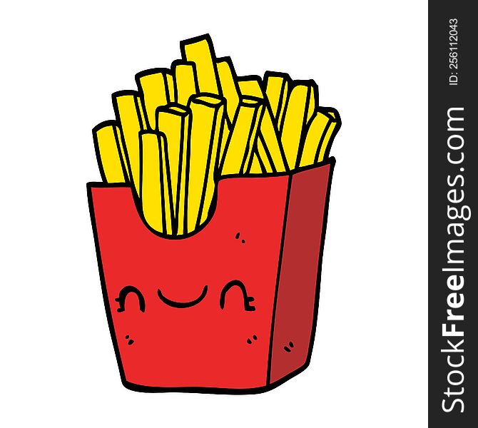 cartoon fries in box