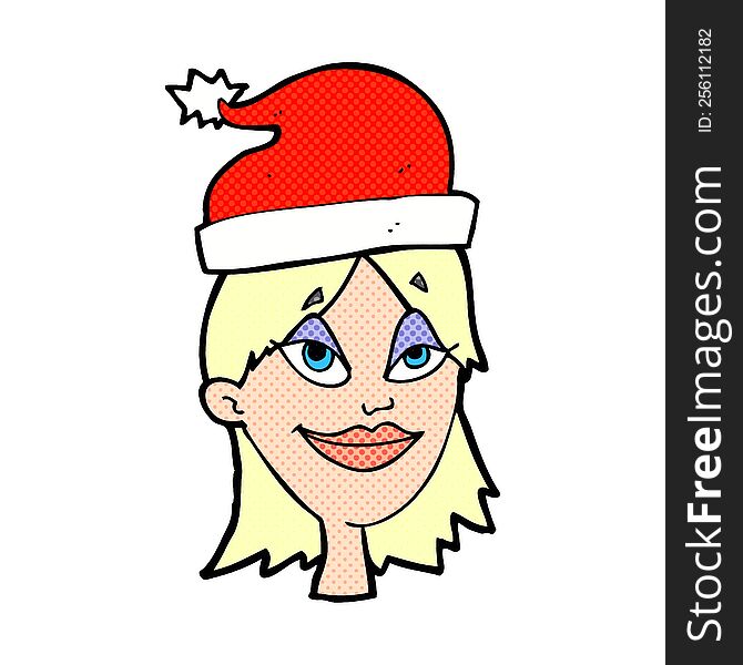 cartoon woman ready for christmas