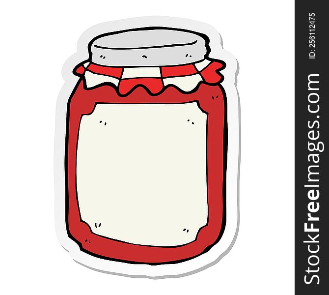 sticker of a cartoon jar of preserve