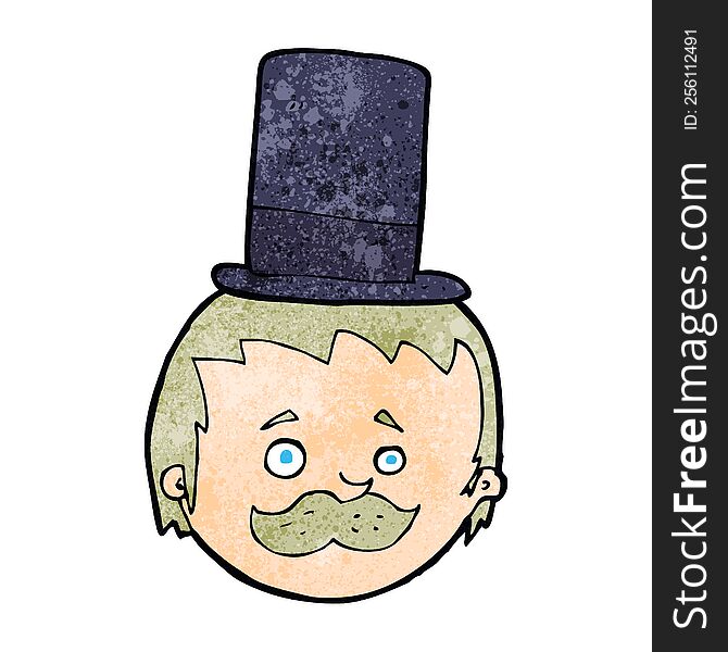 Cartoon Man Wearing Top Hat