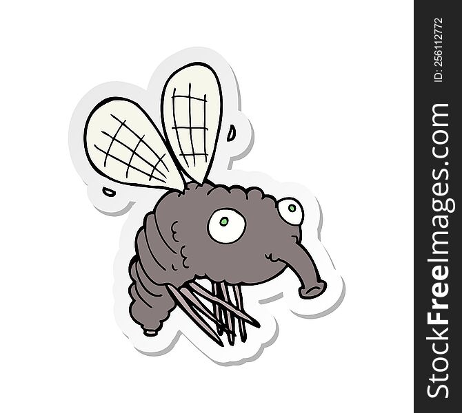 Sticker Of A Cartoon Fly